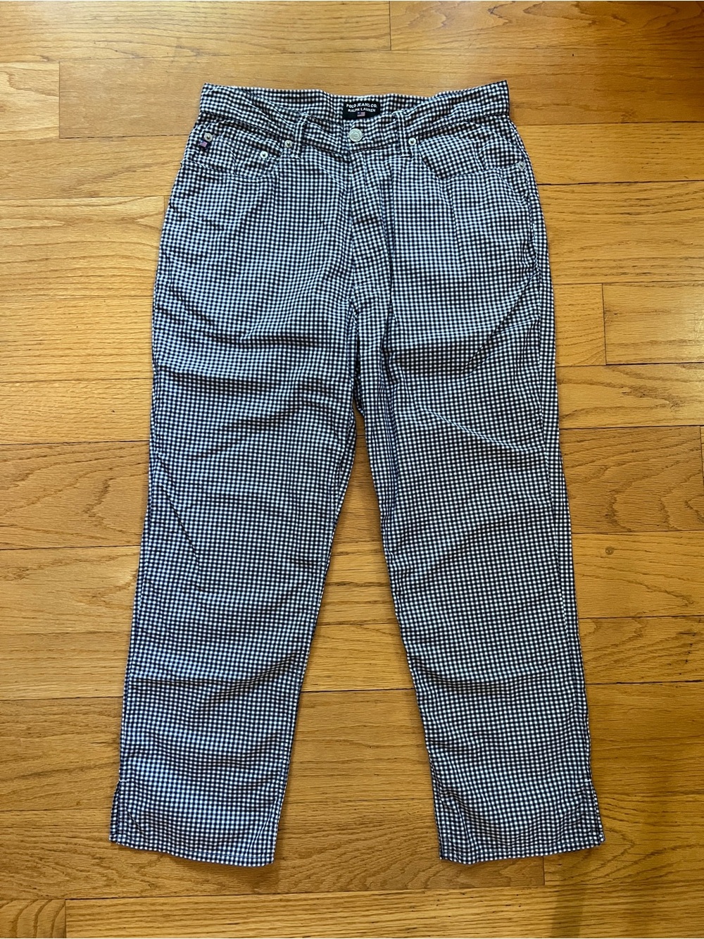 Polo by Ralph Lauren Black & White Gingham Straight-Leg Pants